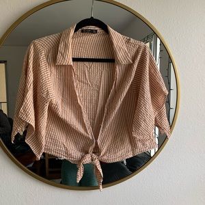 Bershka Striped Tie Top